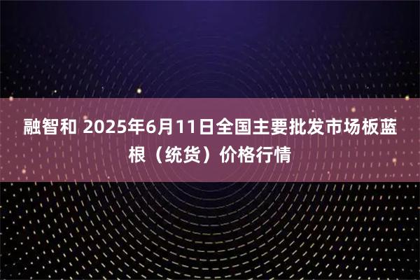 融智和 2025年6月11日全国主要批发市场板蓝根（统货）价格行情